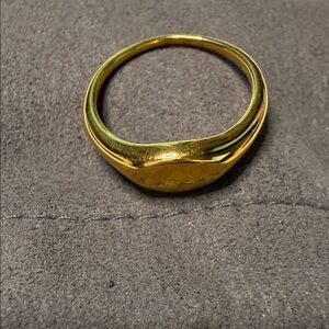 14 Karat Gold Plated Signet Ring size 6